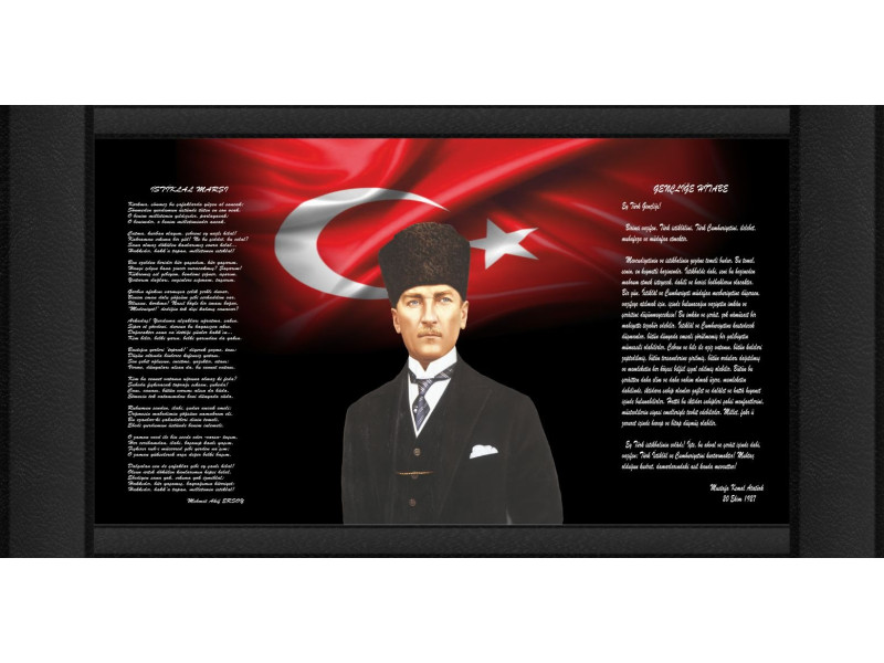 Atatürk ve Türk Bayraklı Makam Panosu 03
