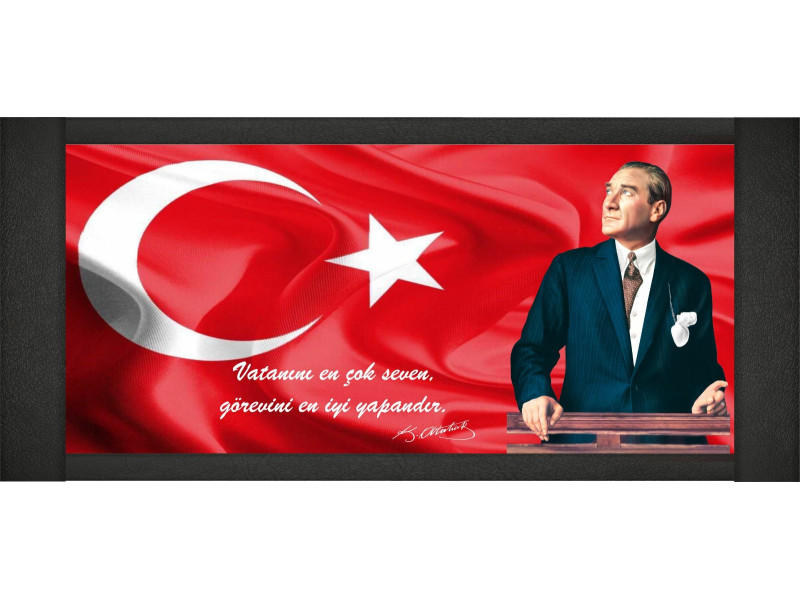 Atatürk ve Türk Bayraklı Makam Panosu 04