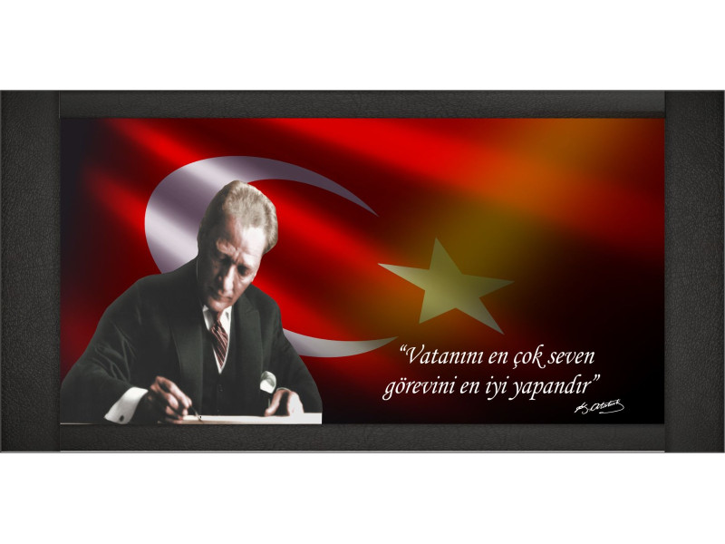Atatürk ve Türk Bayraklı Makam Panosu 10