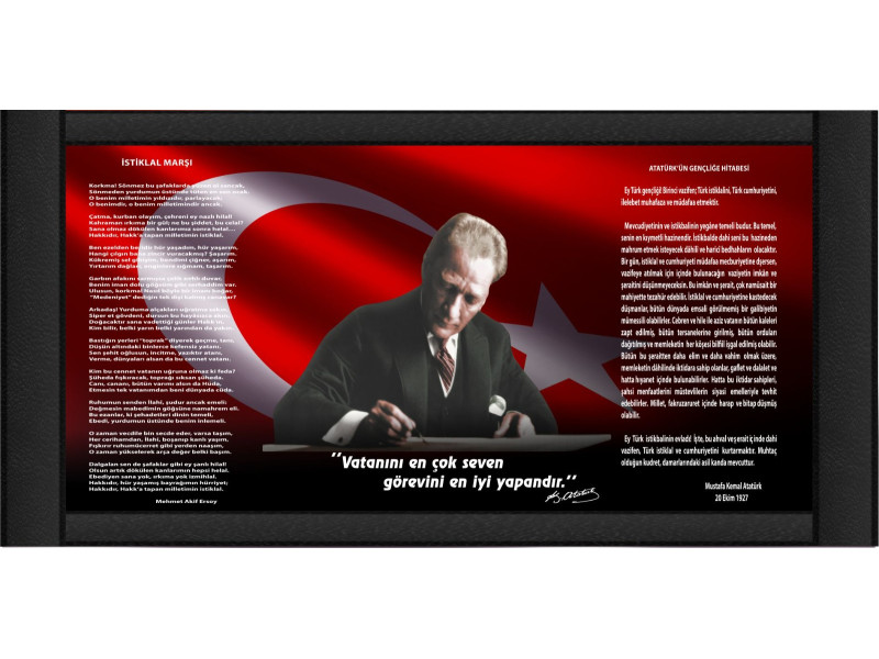 Atatürk ve Türk Bayraklı Makam Panosu 13