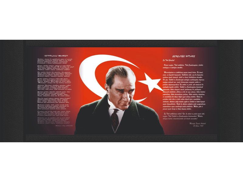 Atatürk ve Türk Bayraklı Makam Panosu 16